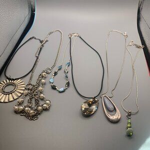 Lot of 6 Assorted Pendant & Chain Fashion Necklaces